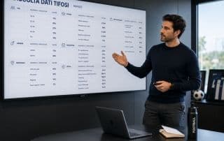 Presentazione e lettura professione di grafici e tabelle con analisi dei dati nello sport.